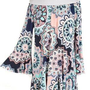 Watermelon | Womens Bell Sleeve Tunic Top Plus Size